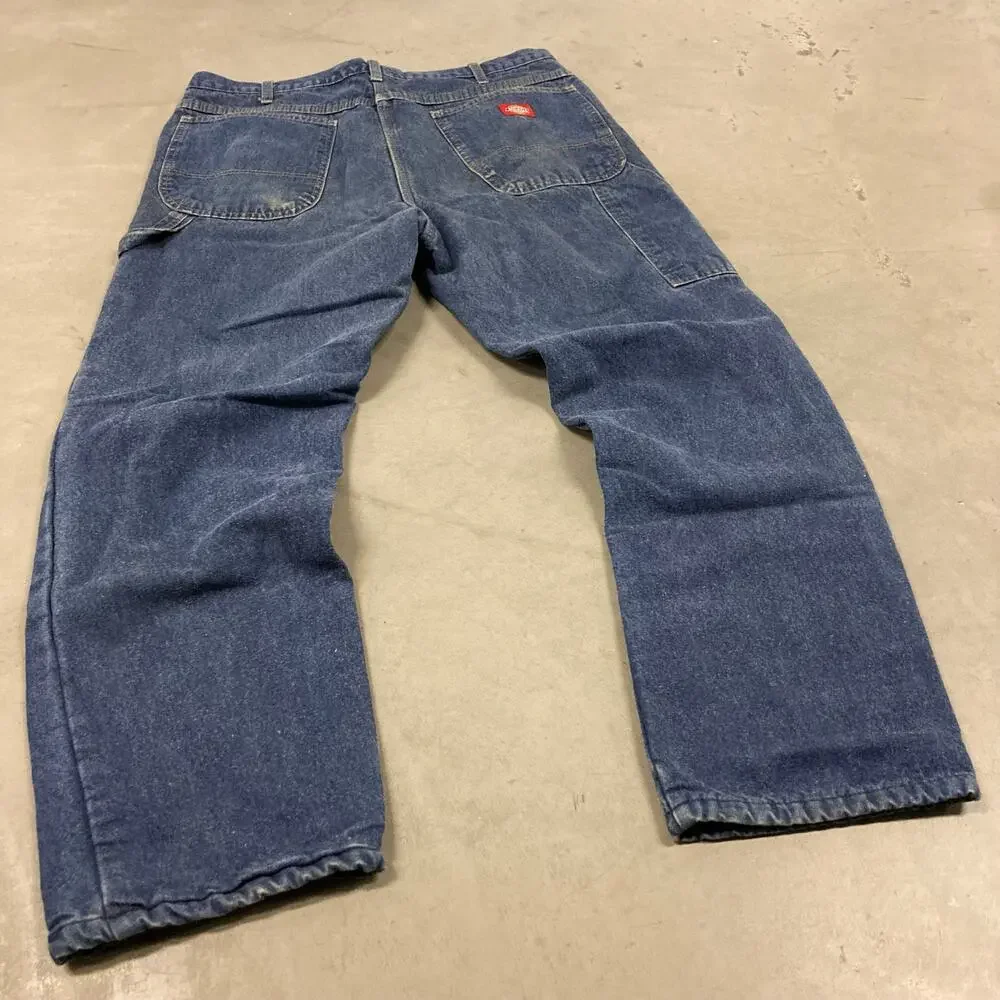 Y2K flannel lined relaxed dickies Jeans 34x29